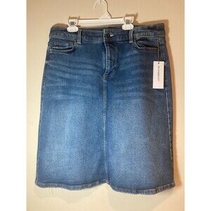 Liz Claiborne Jean Skirt Womens Size 6 Roma Wash Button/Zipper 5-Pockets NEW/Tag